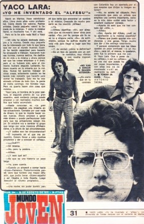 MUNDO JOVEN - ALFESU 1972(estilo musical creado por Yaco Lara)